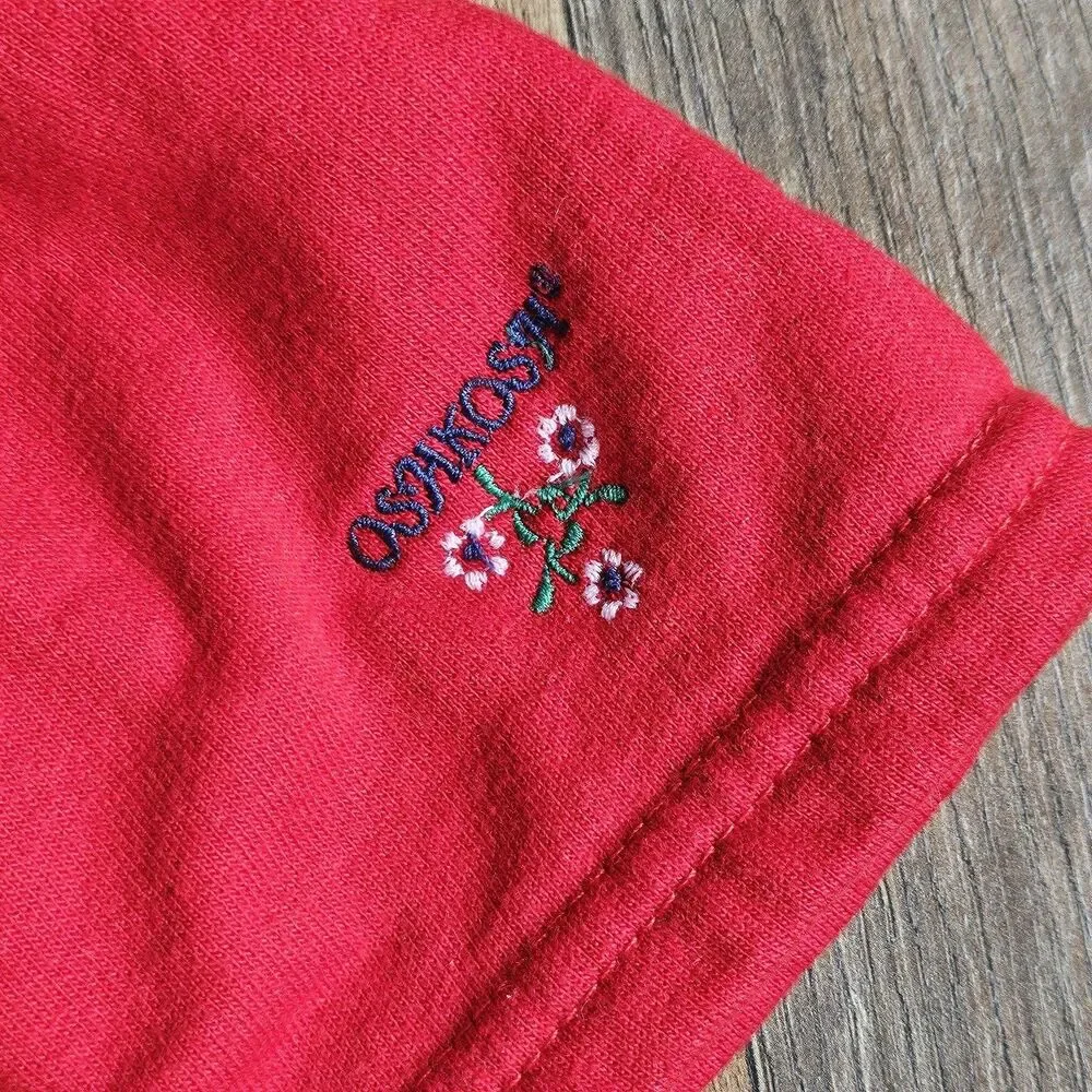 Vintage OshKosh B'gosh Red Fleece Skort Shorts Bloomer Kidcore Coquette 2T
